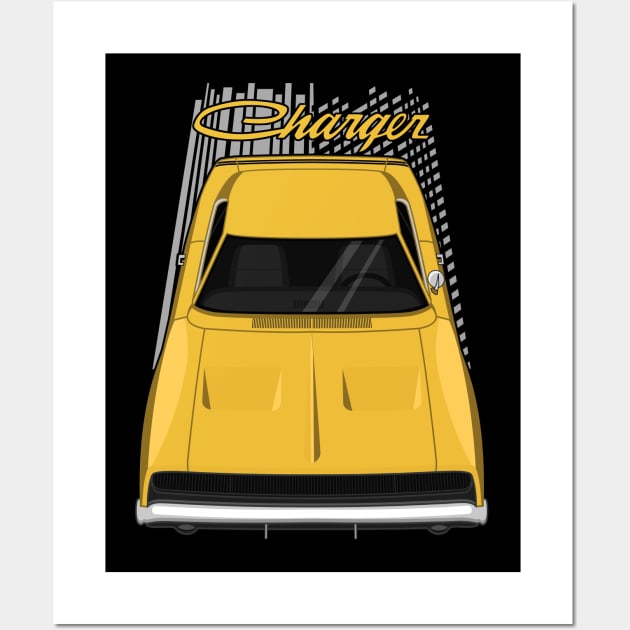 Dodge Charger 1968 - Yellow Wall Art by V8social